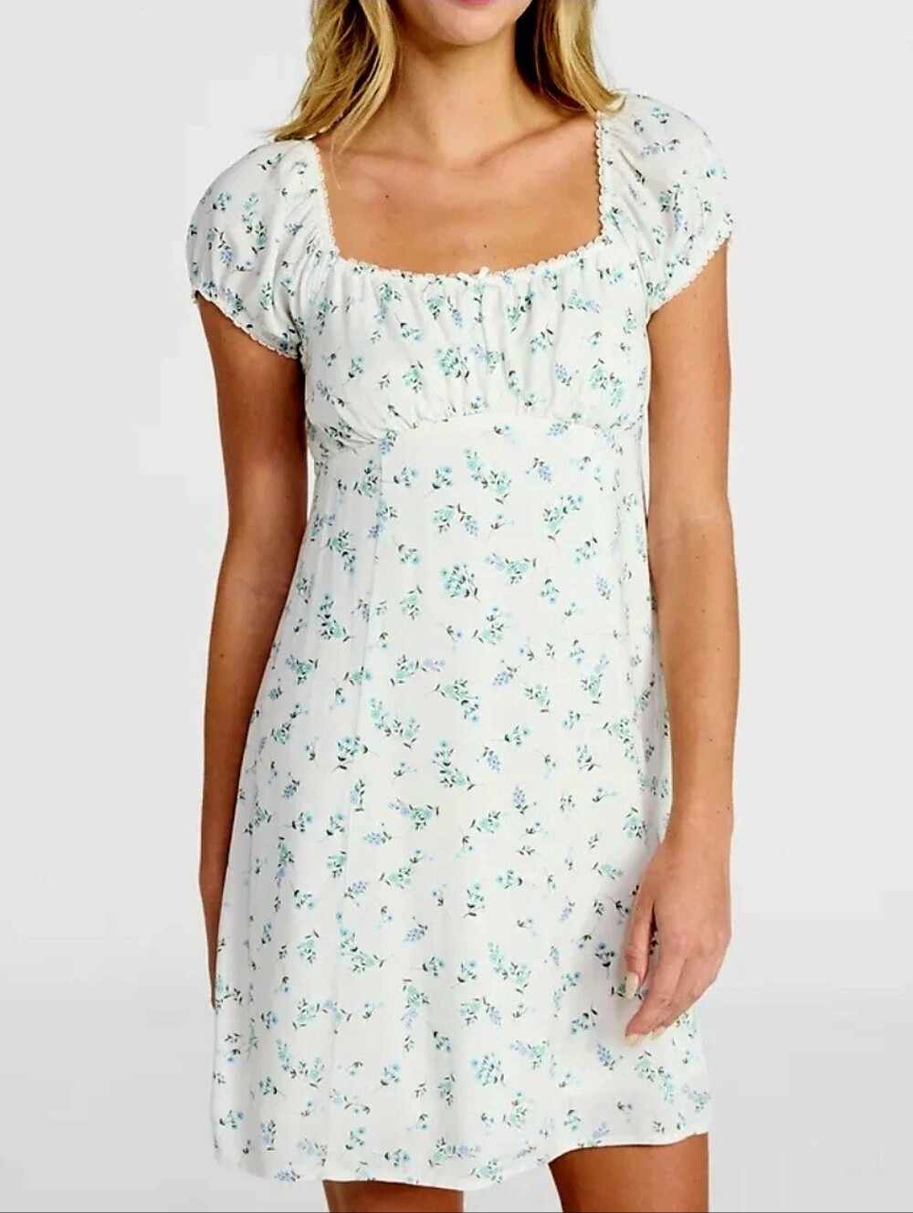 Fit & Flare mini romantic summer Dress with Puff Sleeves size XXL No Boundaries